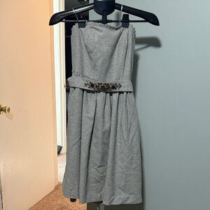 Gray Strapless Dress with Embellished Waist- perfect for Homecoming! Worn once